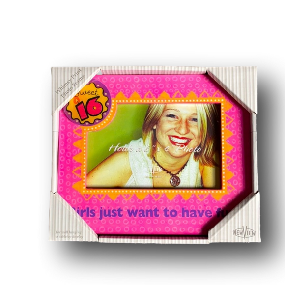 Sweet 16 “Girls Just Want To Have Fun” Pink Photo Frame 4x6 - NWT - Picture 1 of 2